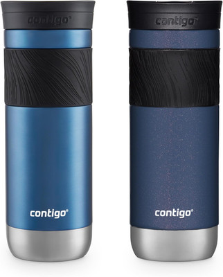 Termo Viaje Acero Inoxidable 20oz Tapa Antideslizante Azul Y Morado Aislado
