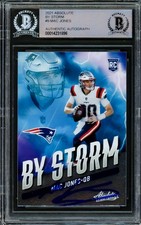 Mac Jones Auto 2021 Panini Absolute By Storm RC BST-9 Patriots Beckett #14231896