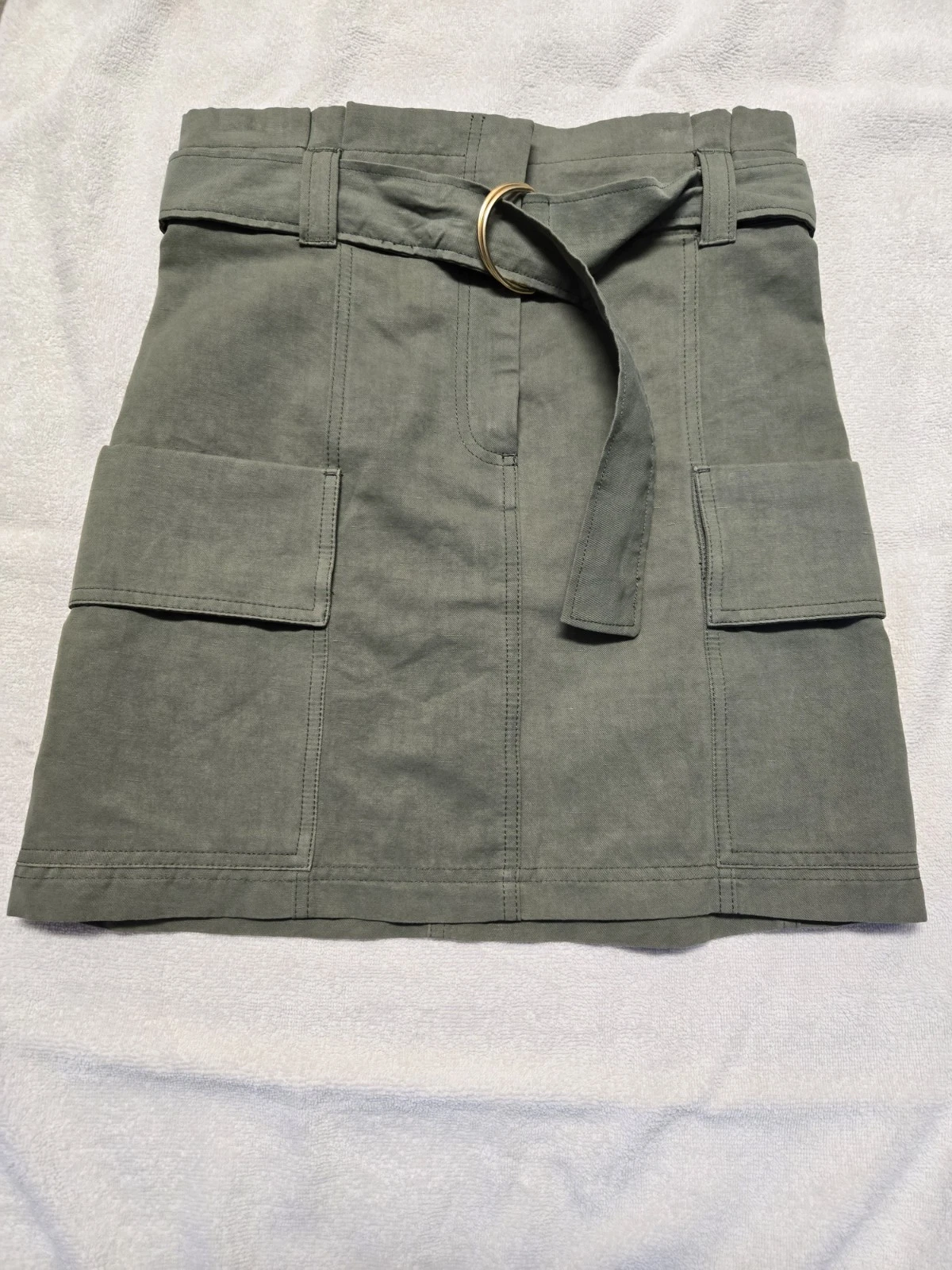 A.L.C. BELTED CARGO MINI SKIRT- OLIVE GREEN- WOMENS Size 4