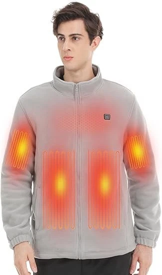 Alsomtec Men's Heated Polar Fleece Jacket w/Battery Pack 7.4V, Grey, XL
Opens in a new window or tab