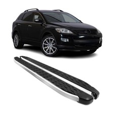 Mazda Side Steps Running Board Side Steps Nerf Bar for Mazda CX-9 2007-2015 Black Silver 2Pcs