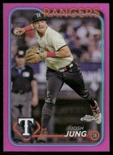 Josh Jung 2024 Topps Chrome Pink Refractor Texas Rangers #214