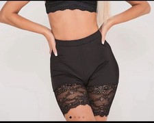 Saint Genies Damen Slinky schwarz Radshorts Spitzensaum Uk12