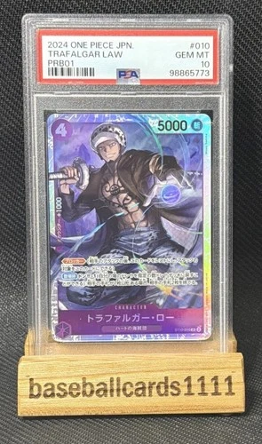 One Piece Card Game Trafalgar Law Japanese ST10-010 R Holographic PSA 10 P2