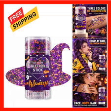 Halloween Body Glitter Gel, Black Purple Orange Face Hair Nail Art, Safe