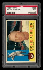 1960 Topps Set-Break #305 Richie Ashburn PSA 7 NM