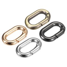 4Pcs 0.98" Spring Oval Ring Snap Clip Trigger for Bag Purse Keychain, 4 Color