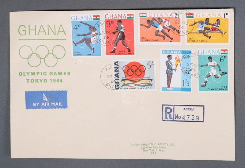 MayfairStamps Ghana 1964 Tokyo Olympics Combo Cover aaz_57249