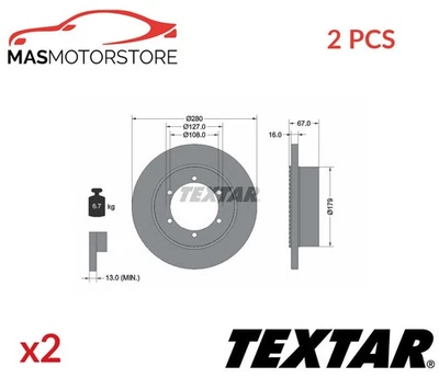 BREMSSCHEIBEN SATZ PAAR HINTEN TEXTAR 92304003 2PCS A NEU OE QUALITÄT - Bild 1 von 4