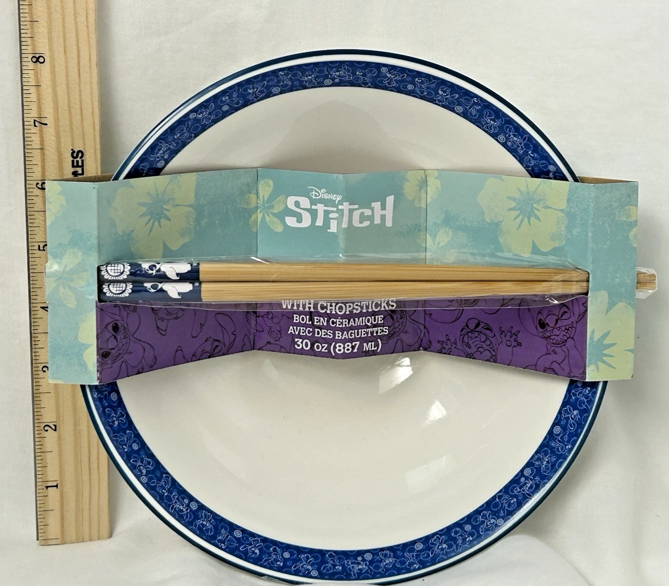 Disney STITCH Deep Ceramic Bowl w/ Chopsticks - Thumbnail 2