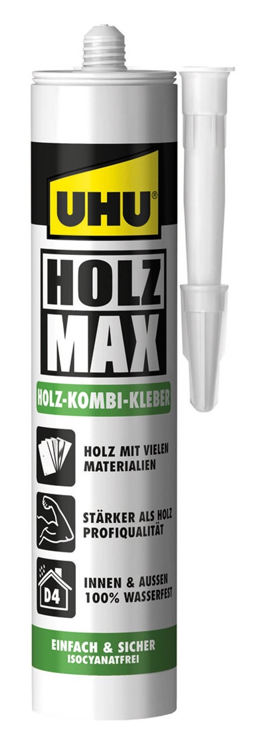 UHU – Colla per legno max senza solvente, Cartuccia con 380 g, 1 pz, 4833 XKHG
