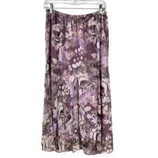 Christopher  Banks Chiffon Floral Maxi Skirt Size S Purple Cottagecore Fairy