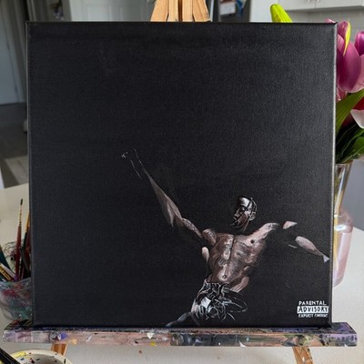 Travis Scott Utopia Album Cover Hand Painted Canvas 12x12 Rap Wall Art Handmade