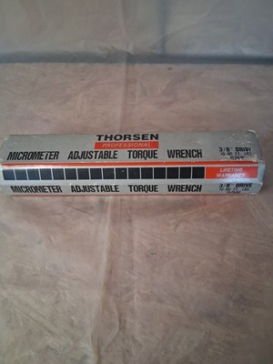 Used Thorsen Professional Micrometer Adjustable Torque Wrench 10-80ft. 3/8''
