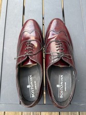 Bostonian Full Leather Burgundy Wingtip Oxfords Mens Size 7.5D Made In USA 23158