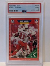 1989 Pro Set Barry Sanders RC #494 PSA 9 Mint Rookie Lions HOF