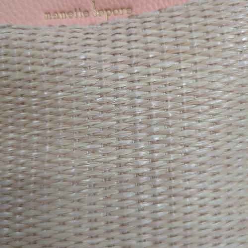 Nanette Lepore Woven Straw Handbag with Peach Leather Strap - Picture 3 of 7
