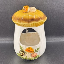 Vtg 1970s Sears Roebuck Co Merry Mushroom Hanging Planter/Bird Feeder
