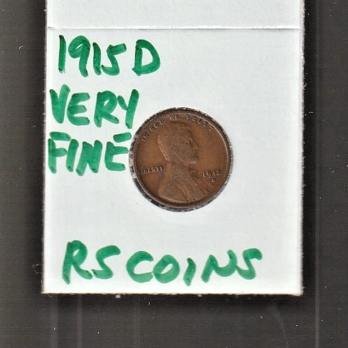 1915D   VERY FINE   LINCOLN CENT   VERY FINE  1915D  /  RS COINS #25W  FREE SHIP