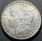 Attractive Album Toning On This AU Details 1891-CC Morgan Silver Dollar