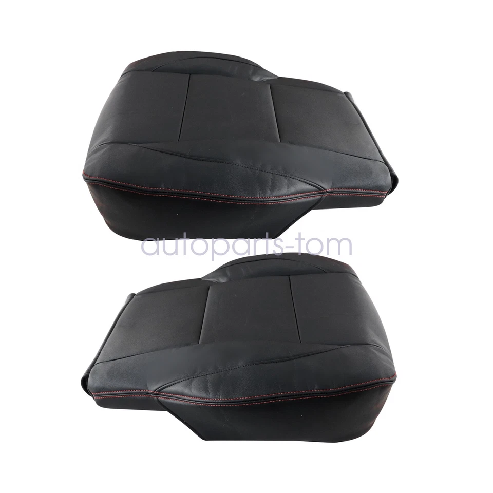 Cubierta de asiento de cuero inferior delantera con costura roja para Nissan Titan 2011 2012 2013 Foto 3 de 4