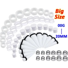 24PC Ear Stretching Kit - Big Gauges Acrylic Taper Plug Silicone Tunnel 00G-20mm