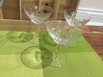 3 Royal Leerdam Crystal RUBATO Tall Sherbet/Champagne Glass 5 1/4'' (plain foot)