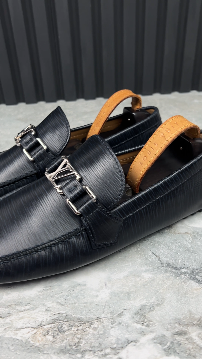 Louis Vuitton Hockenheim Driving Moccasin Blue Epi Leather 8.5 LV