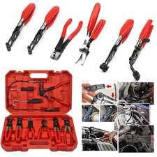 Hose Clamp Clip Remover Pliers 10pc Wire Long Reach Kit Fuel Oil Water Hose Tool