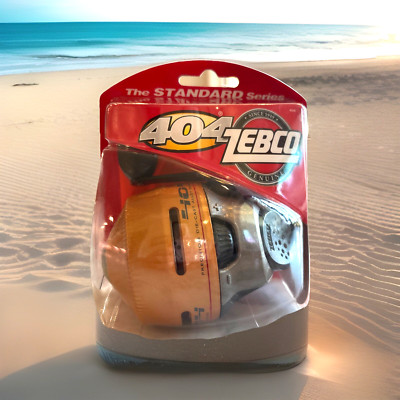 Zebco 404 Spincast Reel Pre-Spooled 15 lb Line All Metal Gears Orange New Sealed