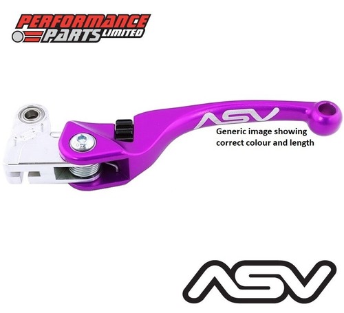 ASV F4 Purple Adjustable Levers Short Brake + Long Clutch for KTM 65 SX 2007 - Picture 4 of 9