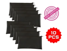 10 PCS Heavy-Duty Black Bank Deposit Bags with Zipper - Security Cash Pouch