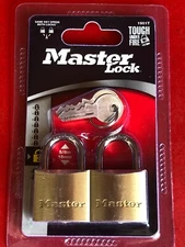 2-PACK MASTER LOCK 1901T DOUBLE LOCKING LEVERS 3/16" SHACKLE SHED GATE STORAGE