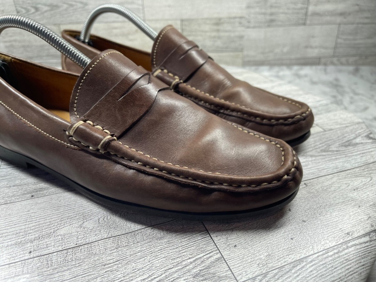 Peter Millar‎ Crown Knit Driver Men\'s Size 8.5 Brown Loafers Casual New With Box Peter Millar Crown Leather Bit Loafer SKU: 9828553 - YouTube main image 4