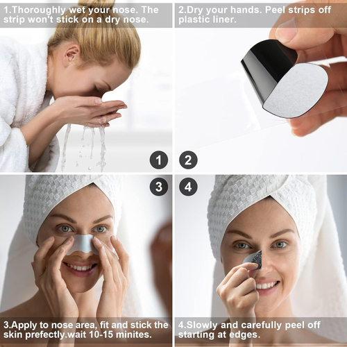 Blackhead Remover Pore Strips, Black Head Remover for Face, Natural Charcoal Nos - Picture 5 of 7