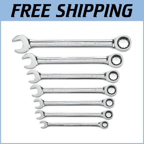 Fast and Efficient 7 Pc. Ratcheting Combination Wrenches - Access Tight Spaces