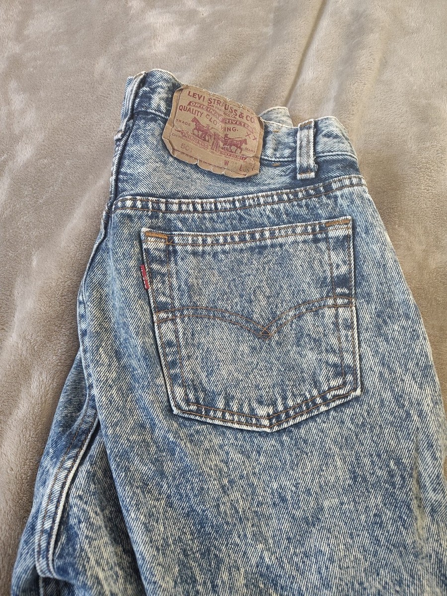 ト*ー様 フ。LEVI'S501 フロントボタン。サイズ31x36。 VTG 90s Levis 501 Button Fly 31 X 36 USA Tag Jeans Acid Wash