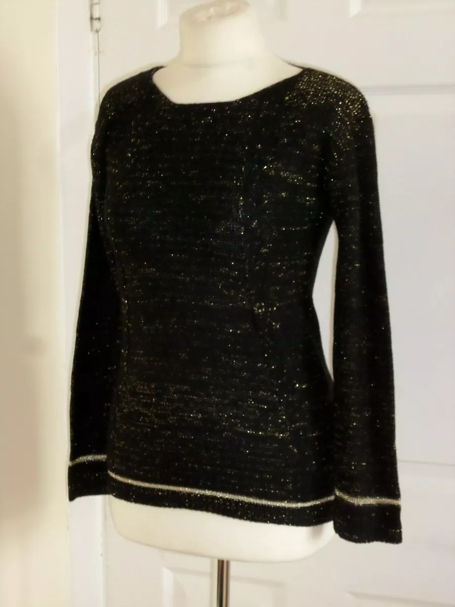 New Pussycat Knitted Glitter Jumper Top Size Small Xmas Festive Christmas