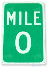 TIN SIGN Mile 0 Key West Street Sign Cave Shop Cottage Garage A124