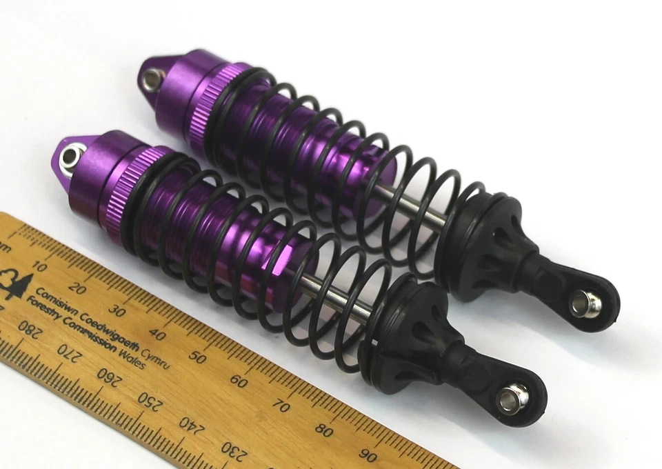 Purple Aluminium Shock Absorbers for RC buggy/model 110mm 100mm x 22mm 1/8 Scale - Image 3 of 3