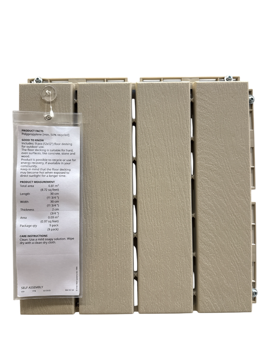 Brand New IKEA RUNNEN Outdoor Decking Beige 0.81 m² (9 sq