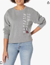Tommy Hilfiger Sport Ladies Size S Cotton Activewear Pullover Sweatshirt Fleece