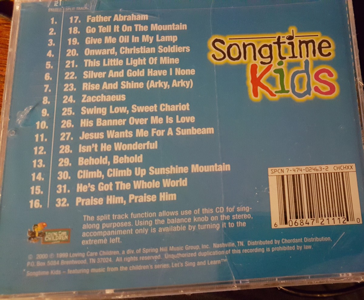 Songtime Kids : Bible Songs CD 606847211120| eBay