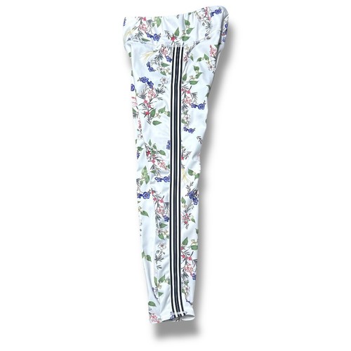Athleta S Contender Leggings weiß Blumenmuster Streifen hoher Bund Stretch Workout - Bild 5 von 10