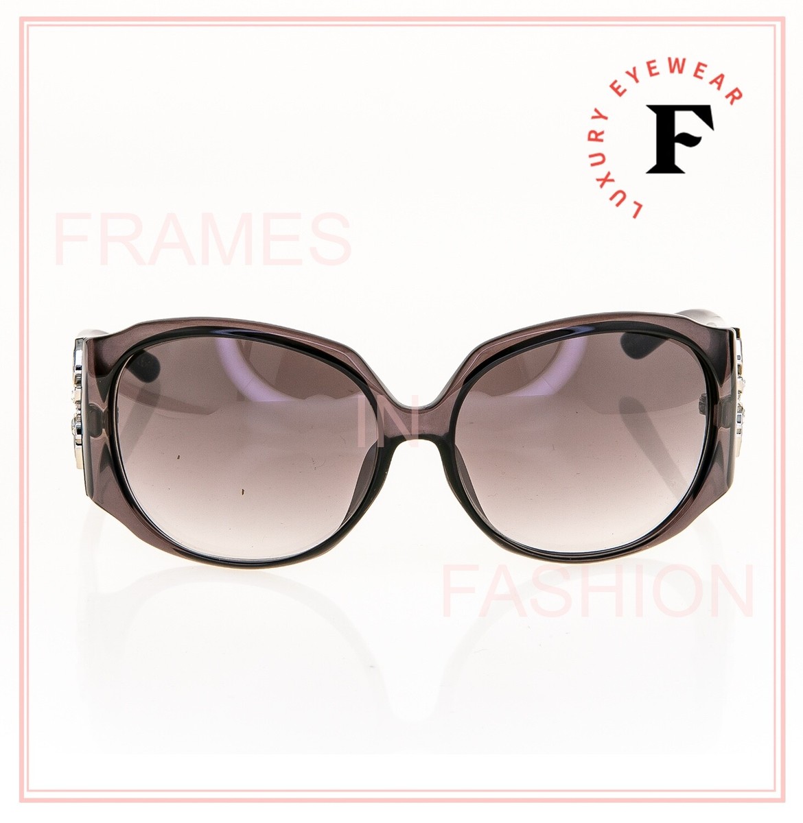 CHRISTIAN DIOR FROUFROU Pearl Purple Oval Flower Bow Crystal