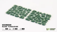 6mm Alien Turquoise Grass Tufts Gamers Grass RPG Table Gaming Self Adhesive 70pc