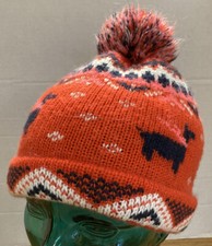 WOMENS OLD NAVY RED/PINK/BLACK WINTER BEANIE HAT SIZE S/M EUC O7