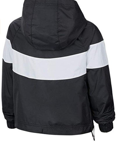 Nike Girl's Windrunner Hooded Jacket Kids Size Medium CV9659 010 Black/White NWT - Picture 5 of 5