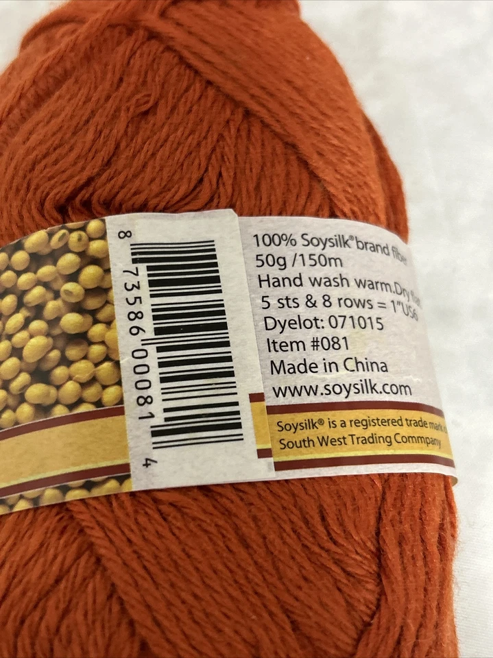 Hilo de seda de soja de 13 madejas de Southwest Trading Company Burnt Orange 50 Gm Color 81 Foto 4 de 4