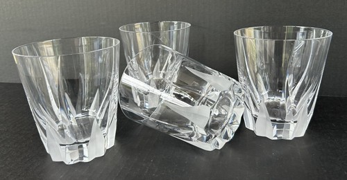 Mikasa Flame D'amore Crystal (4) Executive Double Old Fashioned Glasses 4 3/8" - Picture 2 of 11
